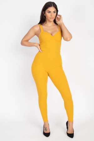 Fitted Sweetheart Padded Jumpsuit